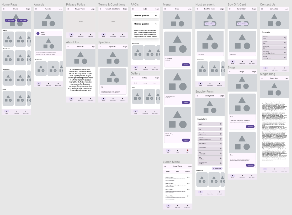 Great Spice Wireframe