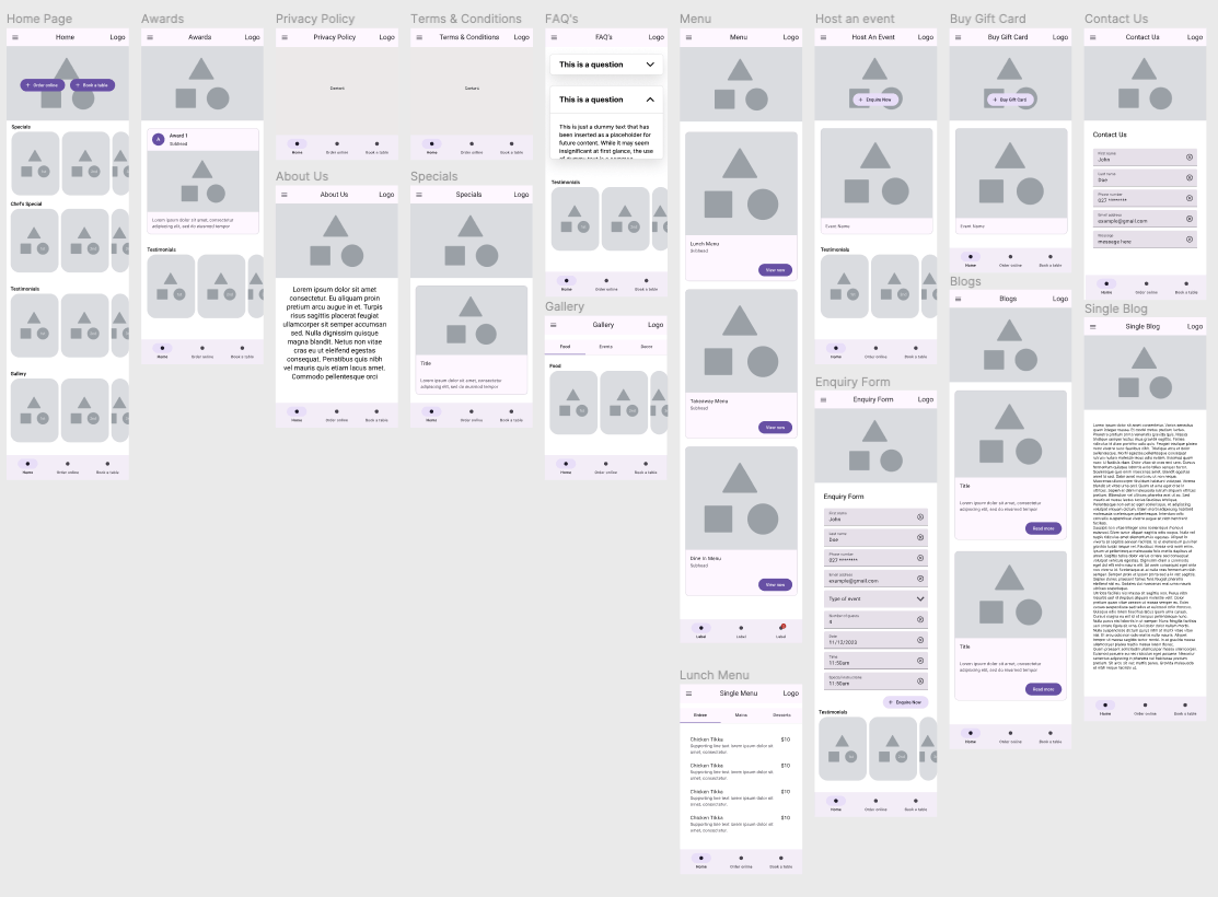 Great Spice Wireframe