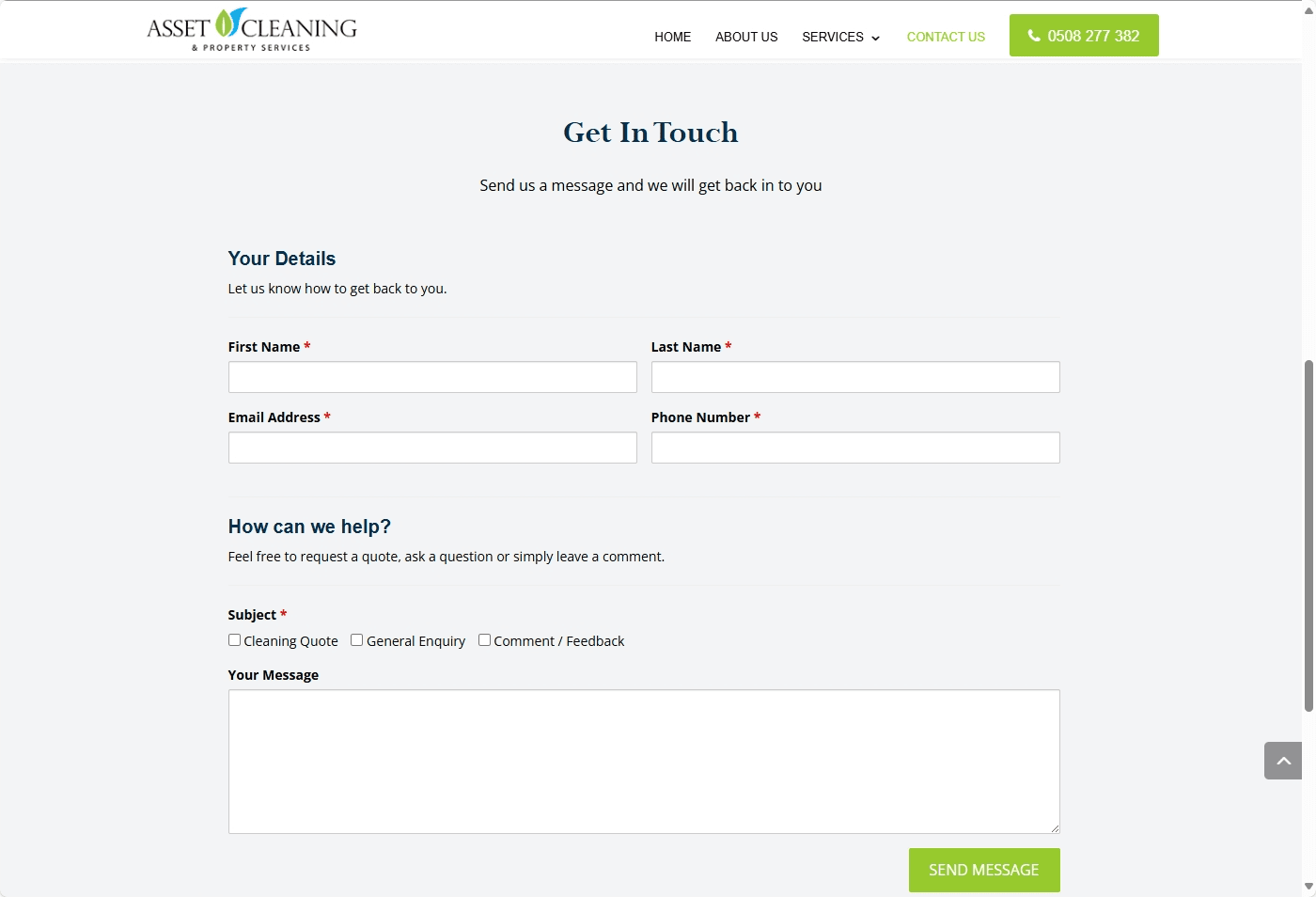 after contact form section