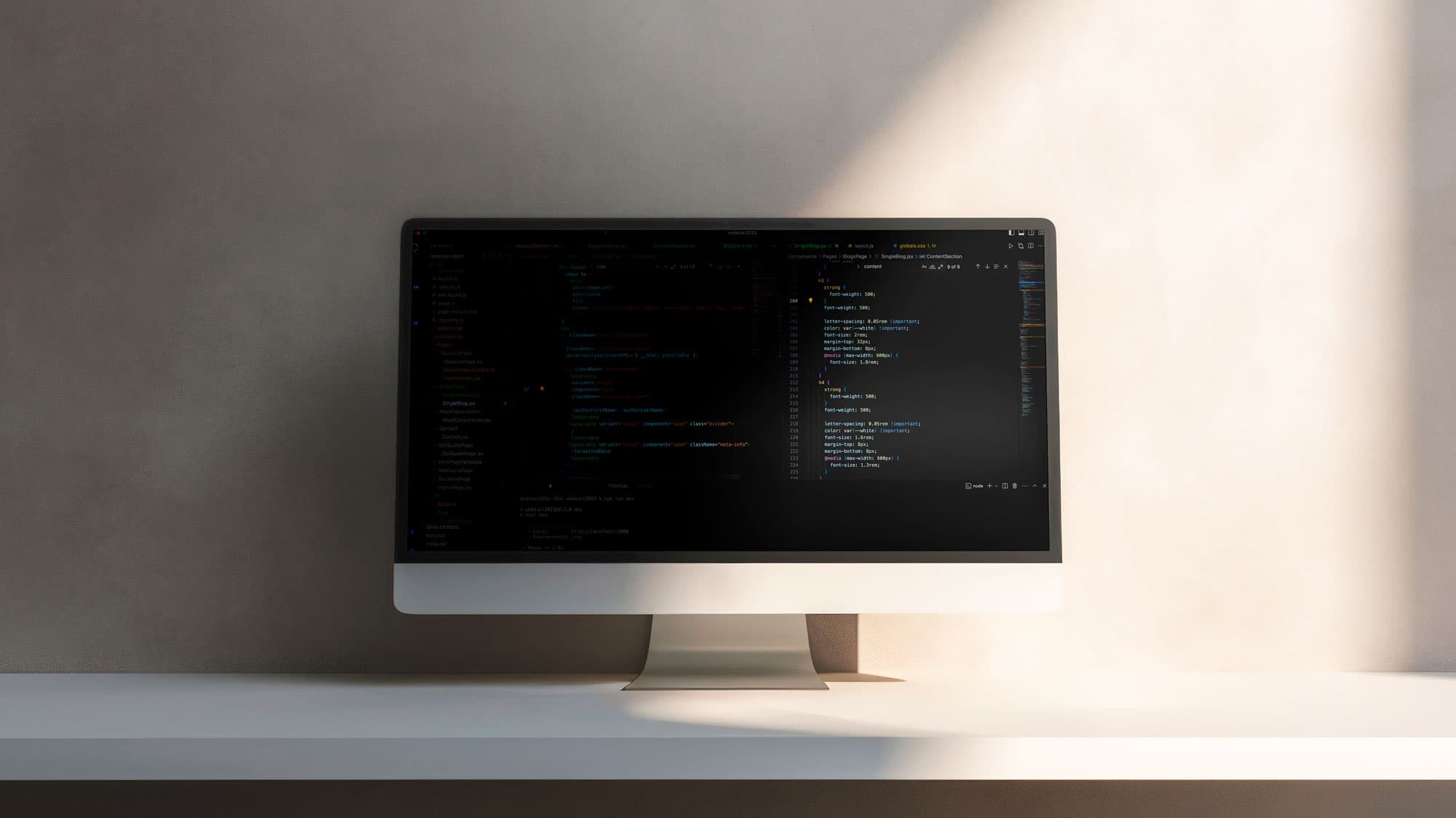 computer screen showing nextjs code