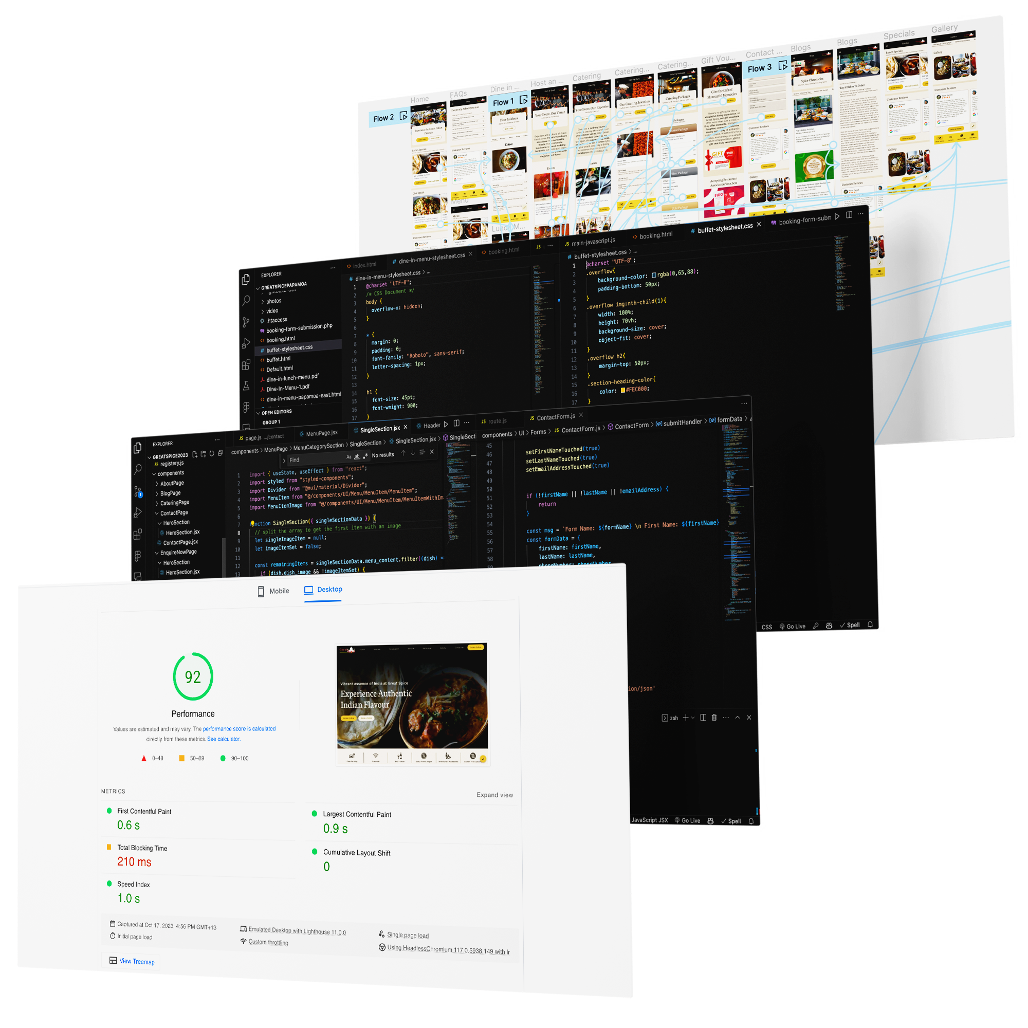 Website Design process screenshots