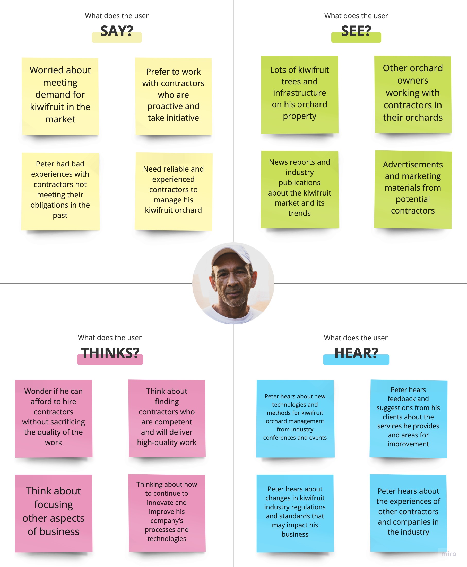 Empathy Maps for third persona