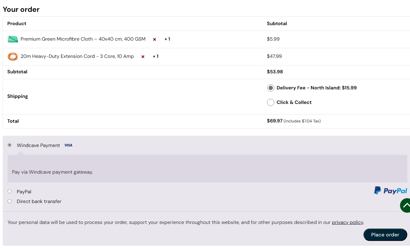 Shipping methods and fees